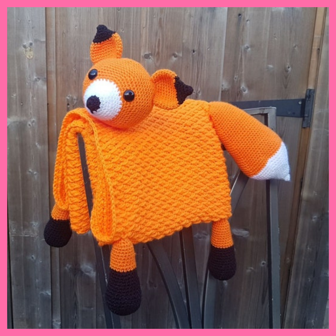 3 in 1 Woodland Fox Baby Blanket Toy Lovey Crochet Pattern