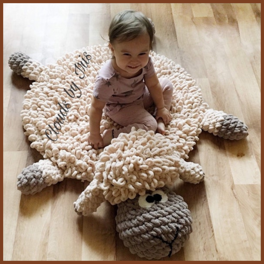 Сhildren’s mat “Lamb Sven” Crochet Pattern