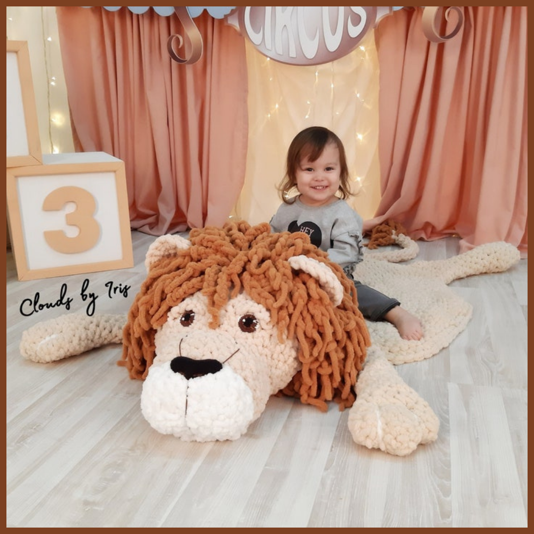 Plush play mat "Lion" / Finger Crochet Pattern