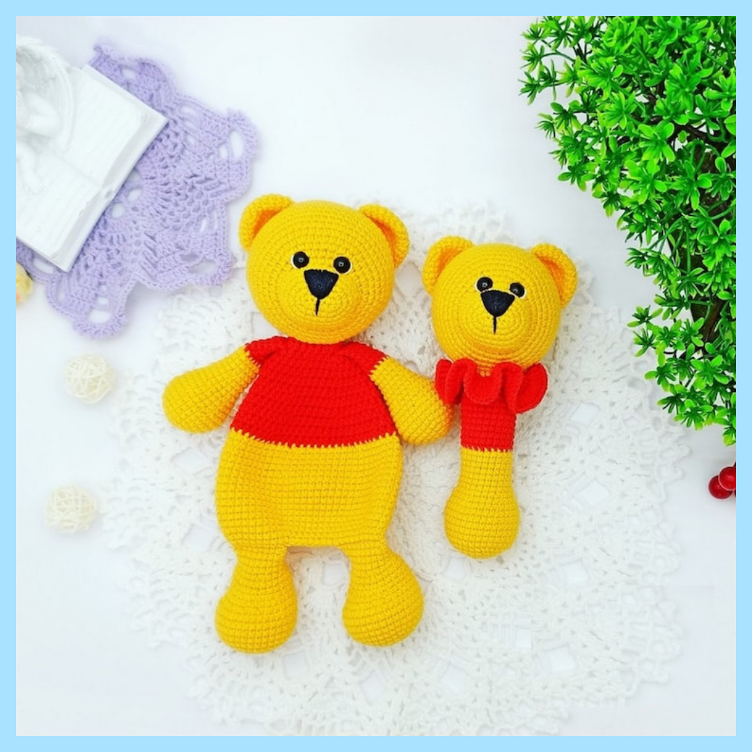 Cute Bear + Baby Rattle Bear