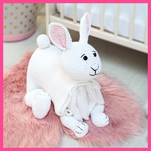 Cuddle and Play BUNNY crochet blanket pattern