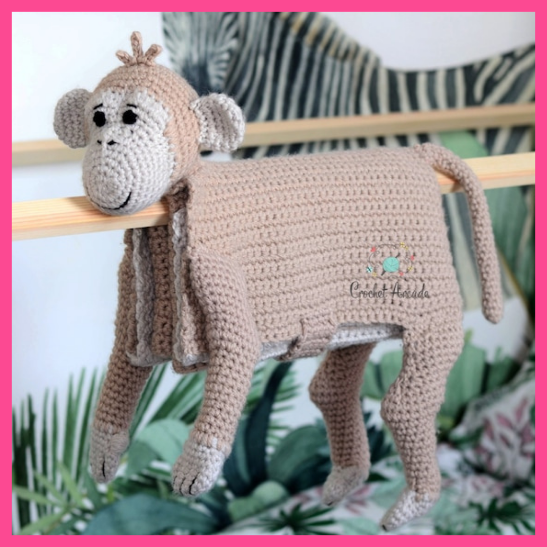 Cuddle and Play MONKEY crochet blanket pattern