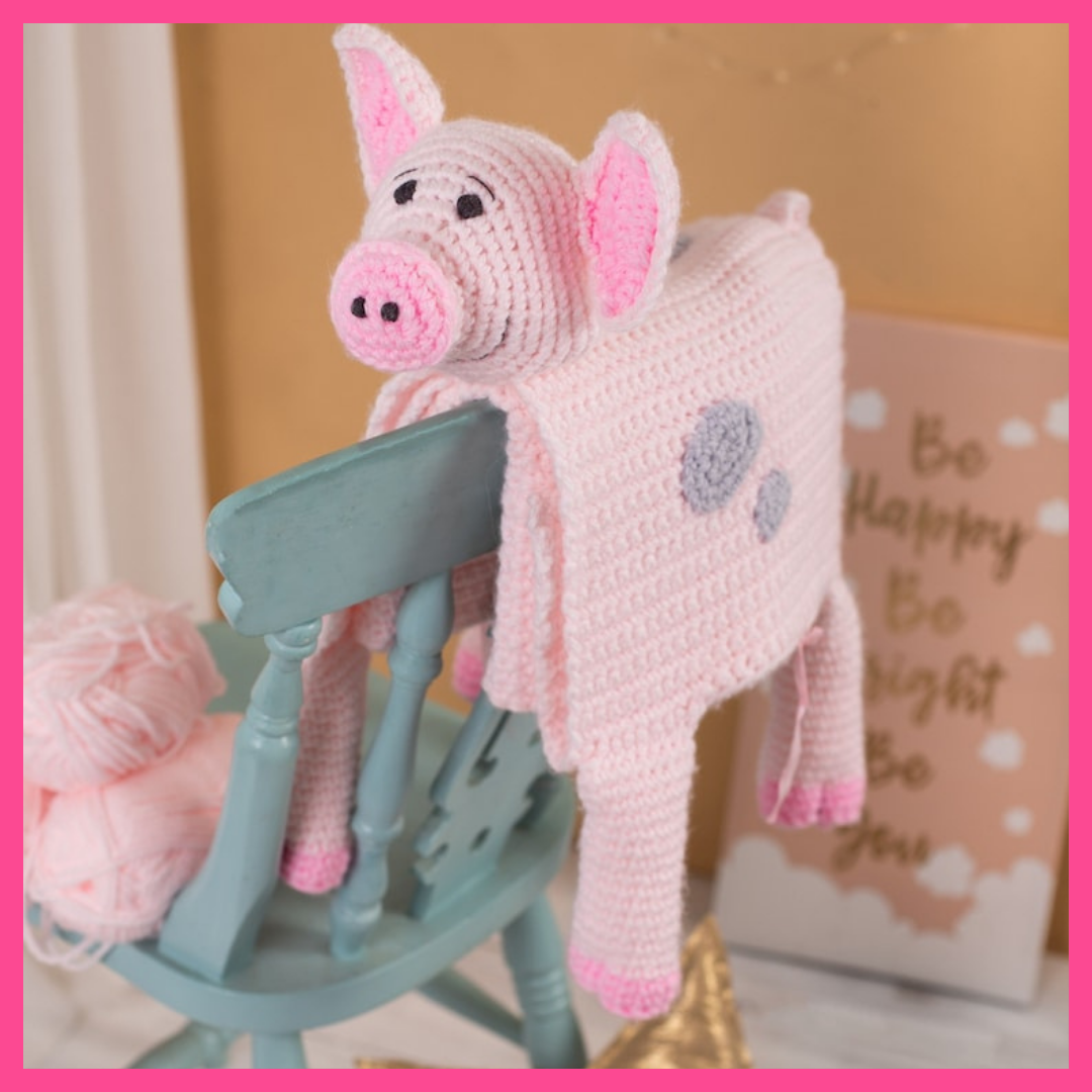 Cuddle and Play PIG crochet blanket pattern